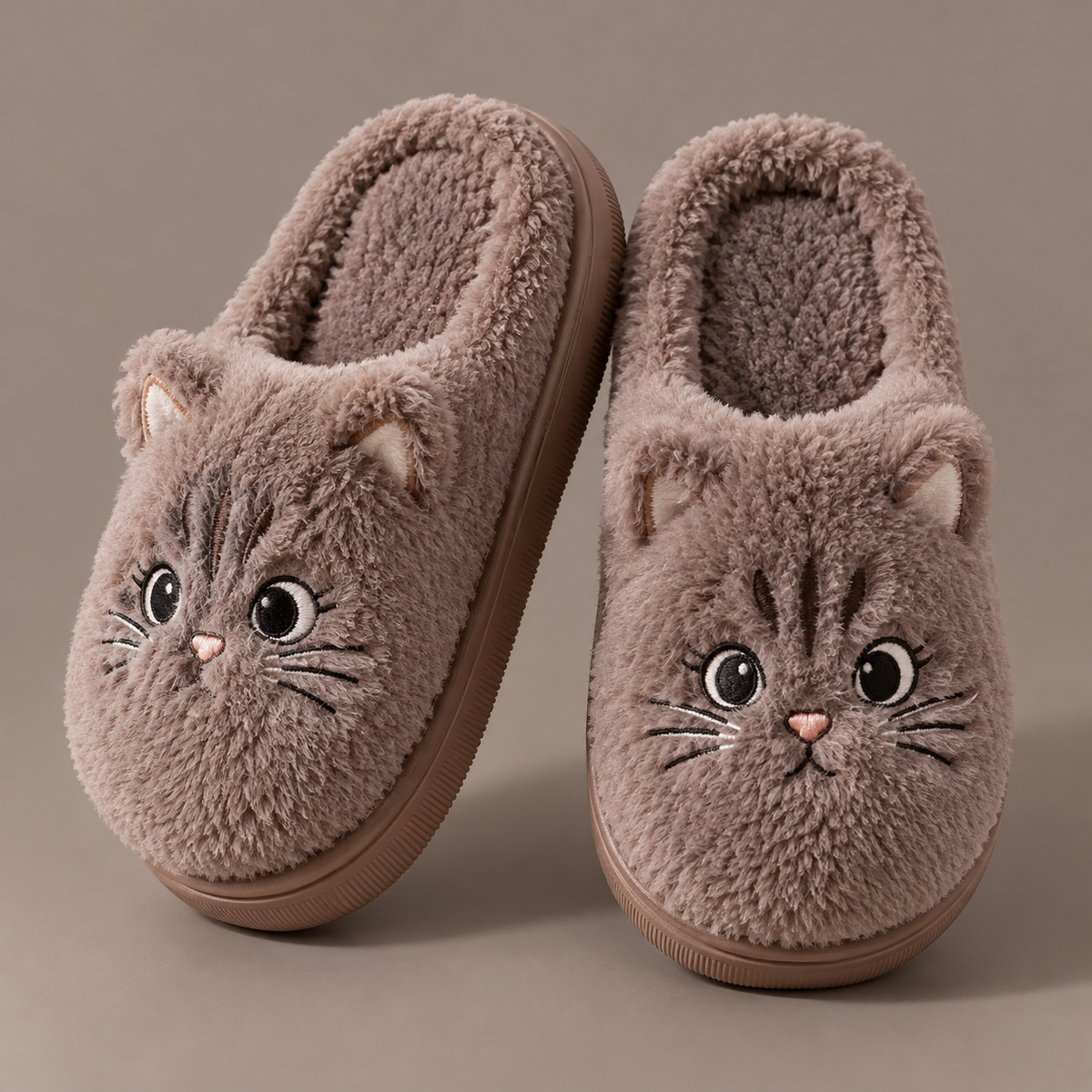 Women's Fuzzy Cat Winter Slippers