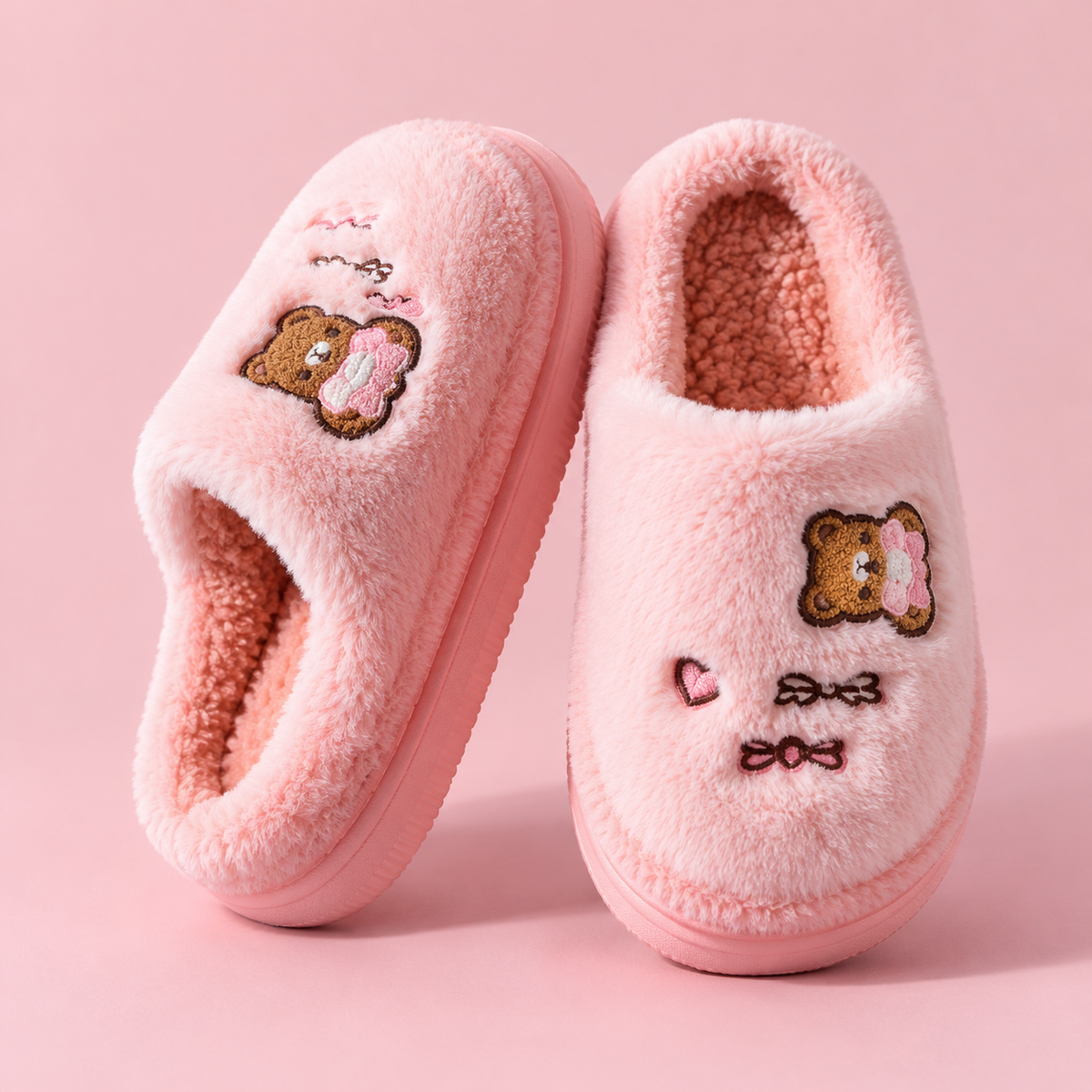 Women's Thick Plush Platform Slippers